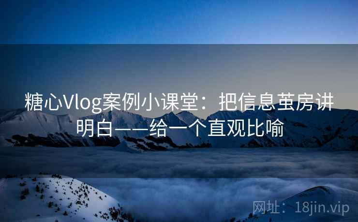 糖心Vlog案例小课堂：把信息茧房讲明白——给一个直观比喻