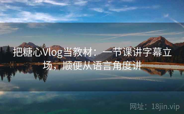 把糖心Vlog当教材：一节课讲字幕立场，顺便从语言角度讲